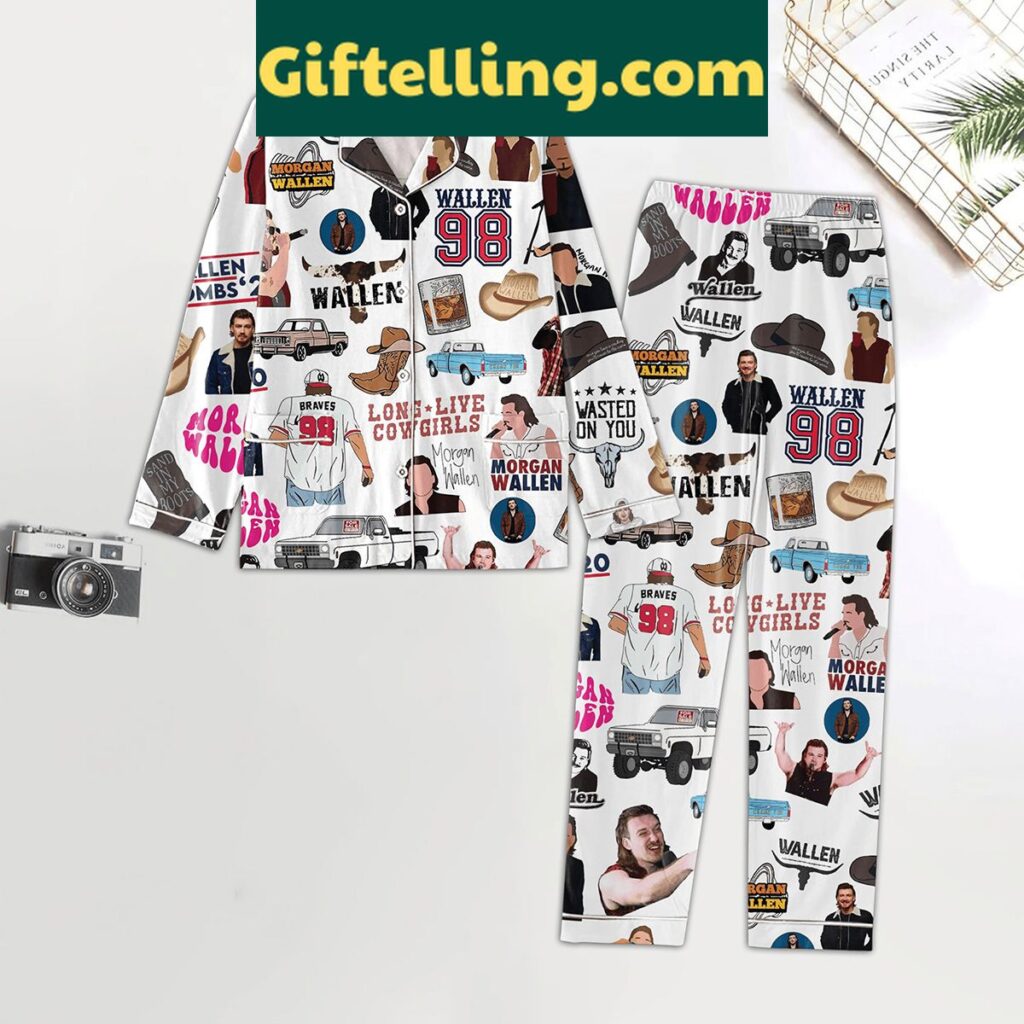 Morgan Wallen country-themed polyester pajamas set