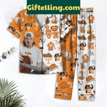 Morgan Wallen Love Tennessee Volunteers Polyester Pajamas Set