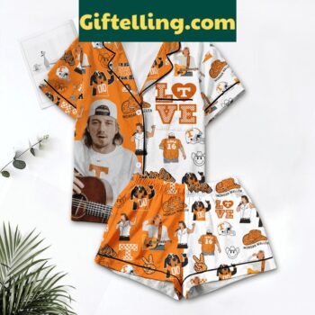 Morgan Wallen Love Tennessee Volunteers Polyester Pajamas Set