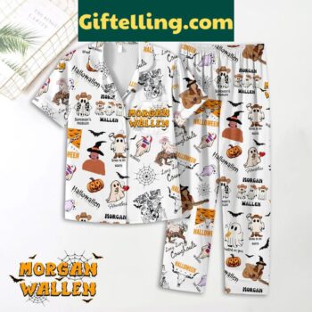 Morgan Wallen Sand In My Boot Halloween pajamas set with white design