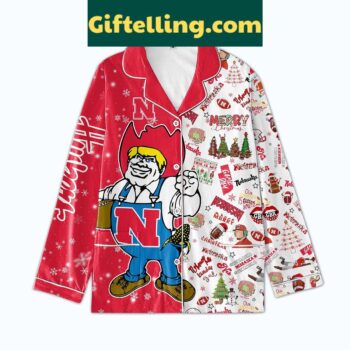 Nebraska Cornhuskers Christmas Silk Pajamas Set for men and women