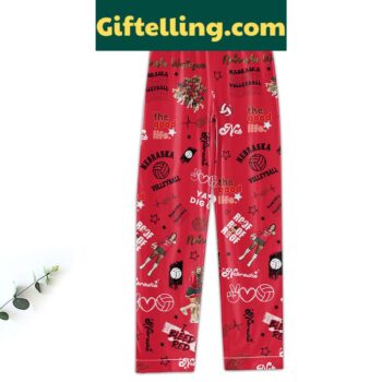 Nebraska Cornhuskers Volleyball I Bleed Red Pajamas Set
