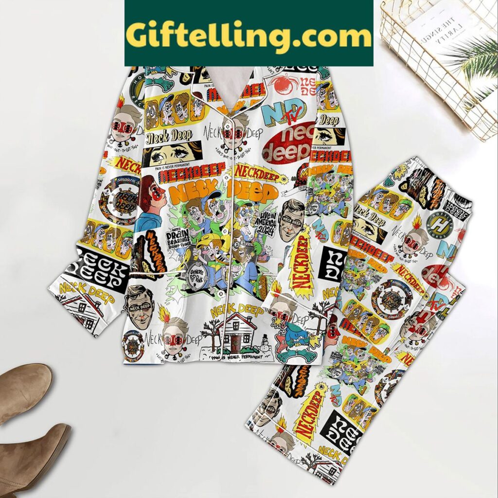 Neckdeep Live In America 2024 Polyester Pajamas Set
