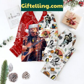 Neil Young Keep On Rockin' In The Free World Christmas Polyester Pajamas Set