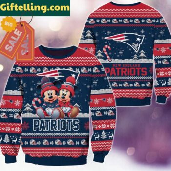 New England Patriots NFL Mickey Minnie Ugly Christmas Sweater