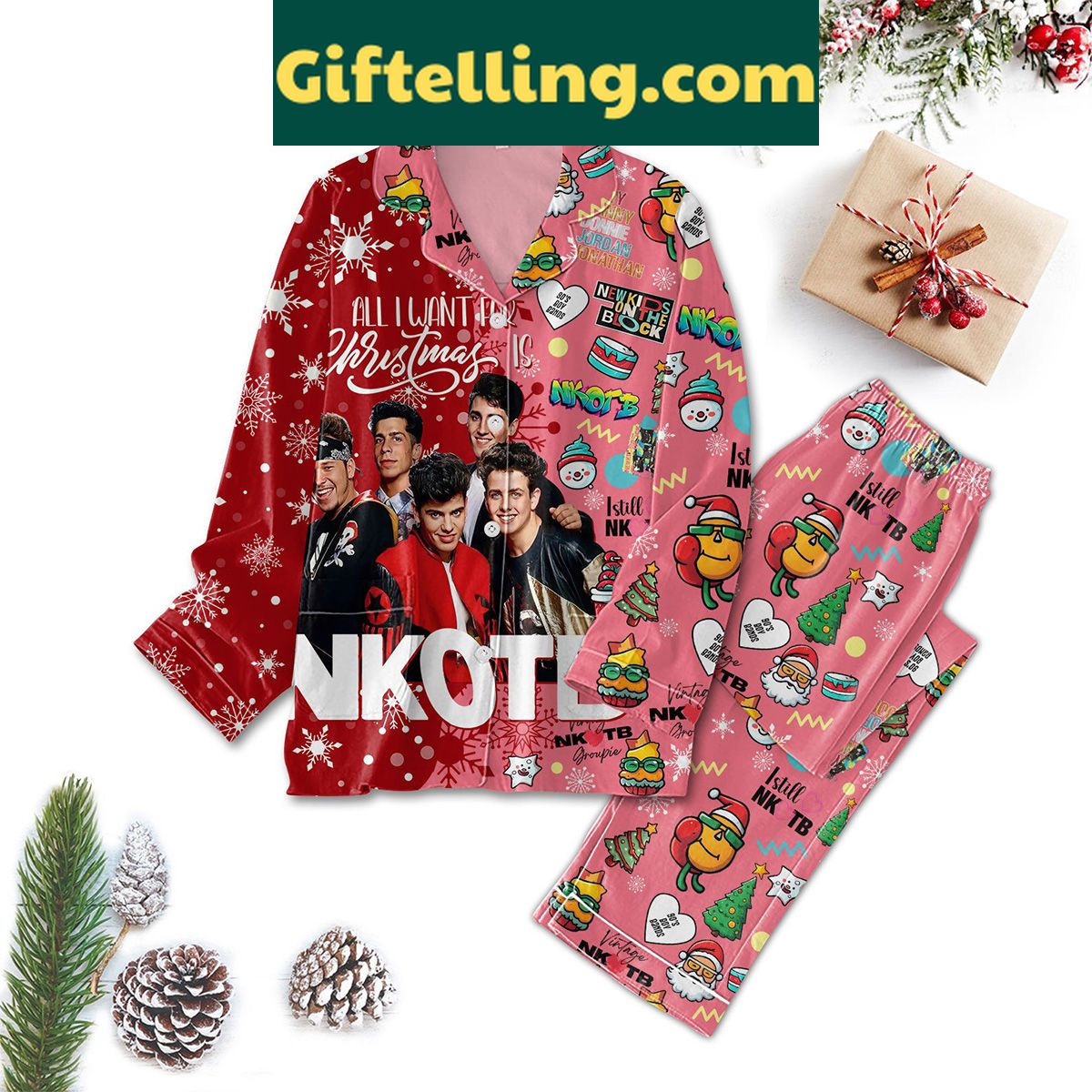 new-kids-on-the-block-christmas-pajamas-set-for-the-ultimate-nkotb-fan-1 New Kids On The Block Christmas Pajamas Set with festive design