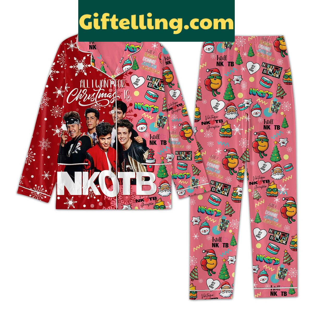 new-kids-on-the-block-christmas-pajamas-set-for-the-ultimate-nkotb-fan-2 New Kids On The Block Christmas Pajamas Set with festive design