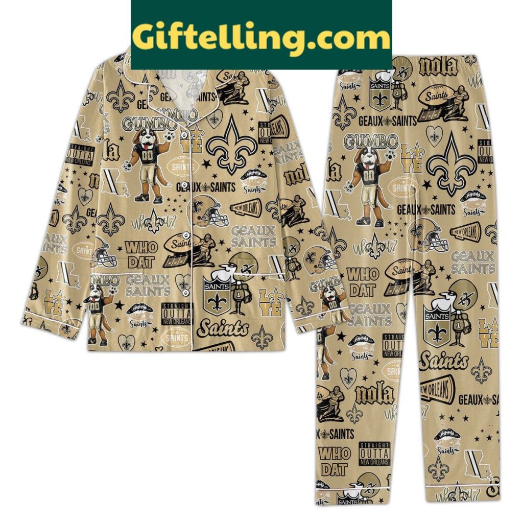 New Orleans Saints Who Dat Geaux Saints two-piece pajamas set