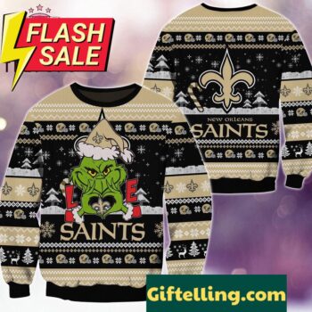 NFL New Orleans Saints x Grinch Ugly Christmas Sweater