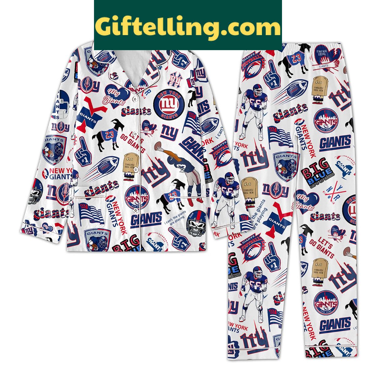 new-york-giants-big-blue-pajamas-set-sleep-like-a-champion-1 New York Giants Big Blue Let's Go Giants Pajamas Set