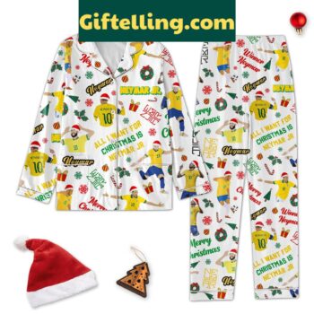 Neymar Jr Christmas Polyester Pajamas Set for men and women