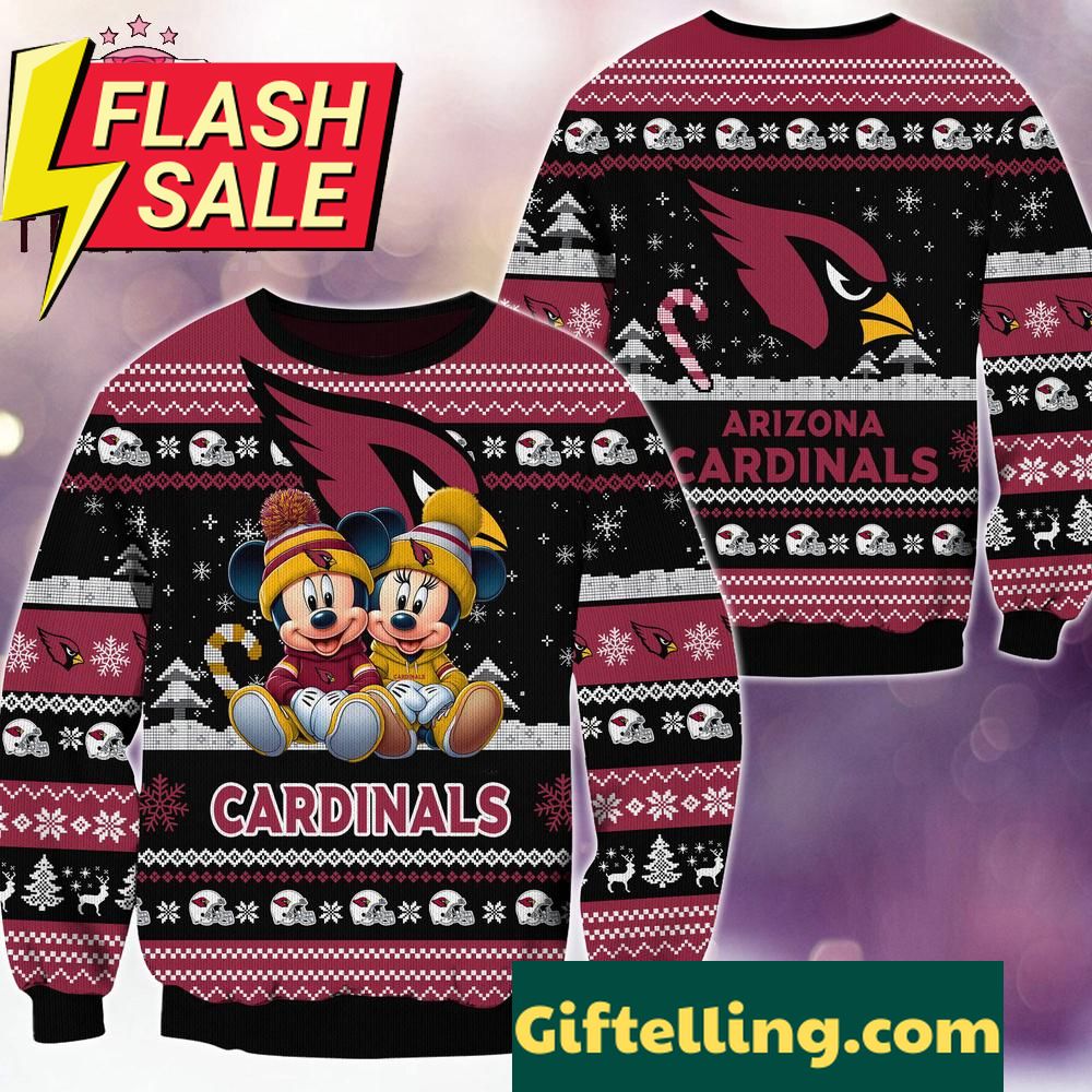 NFL Arizona Cardinals Mickey Minnie Limited Ugly Christmas Sweater