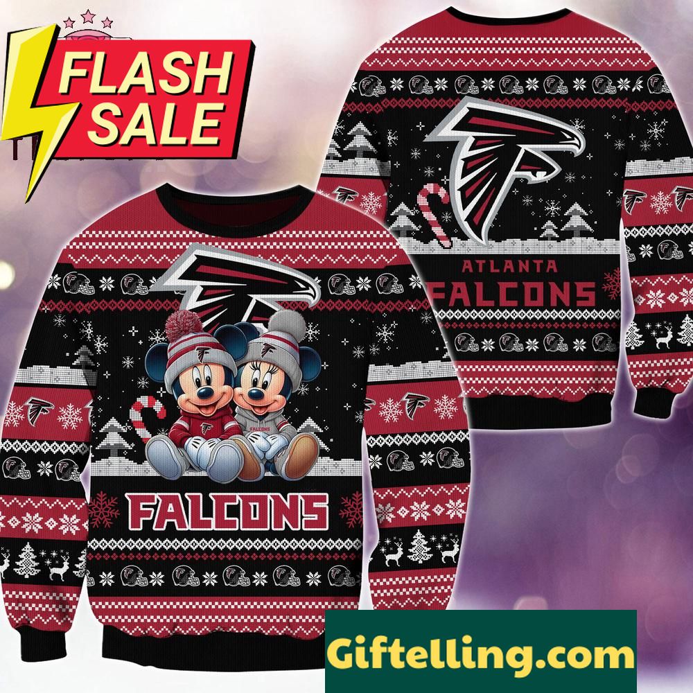 NFL Atlanta Falcons Mickey Minnie Limited Ugly Christmas Sweater