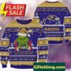 NFL Baltimore Ravens x Grinch Movies Ugly Christmas Sweater, front view