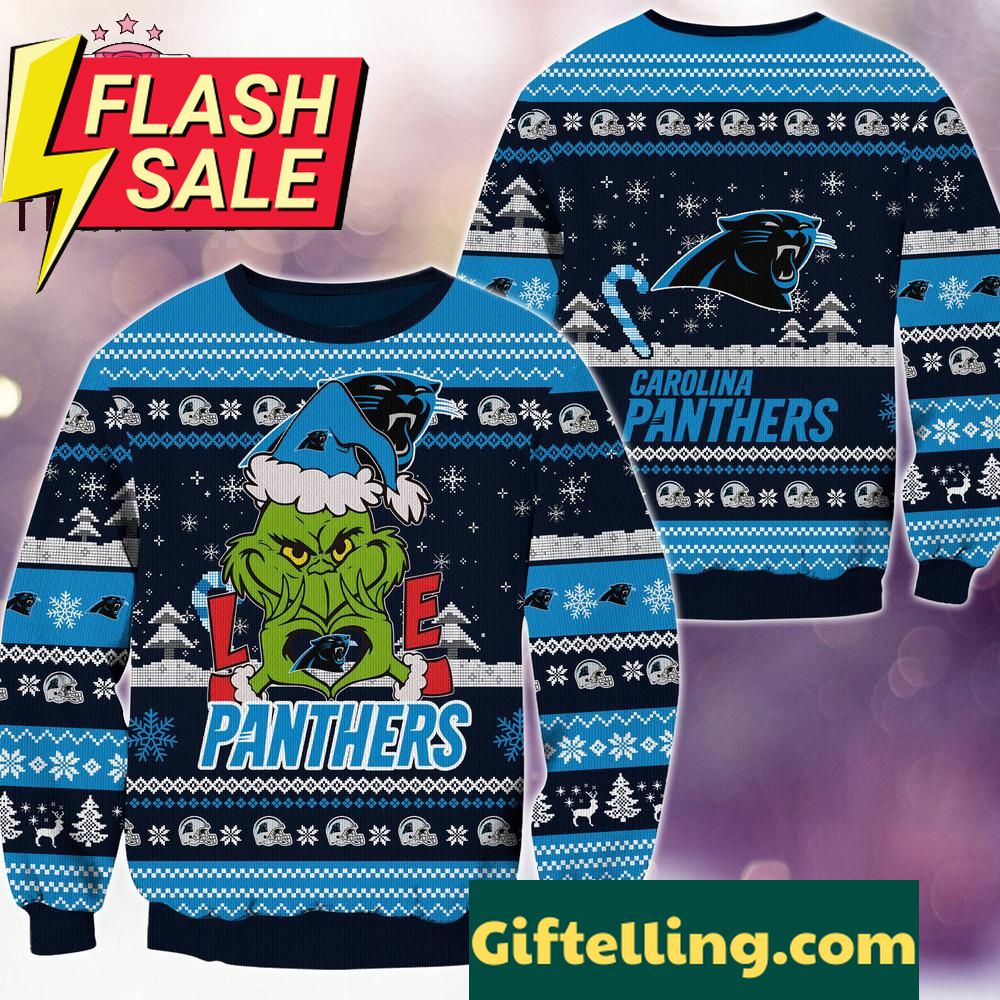 NFL Carolina Panthers x Grinch Movies Ugly Christmas Sweater