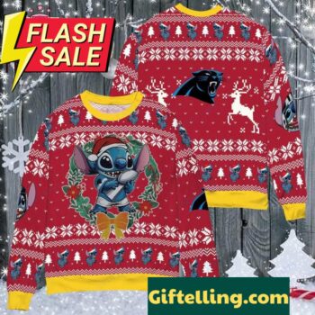NFL Carolina Panthers x Stitch Ugly Christmas Sweater