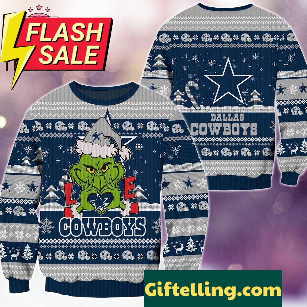 NFL Dallas Cowboys Grinch Movies Ugly Christmas Sweater