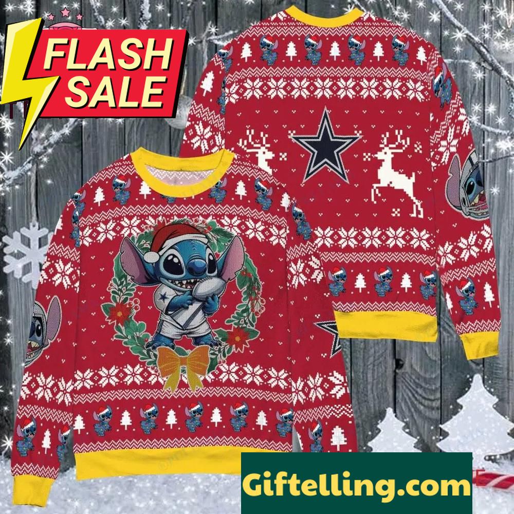 NFL Dallas Cowboys x Stitch Ugly Christmas Sweater