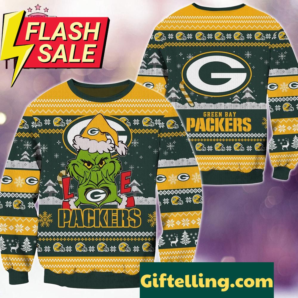NFL Green Bay Packers x Grinch Movies Ugly Christmas Sweater