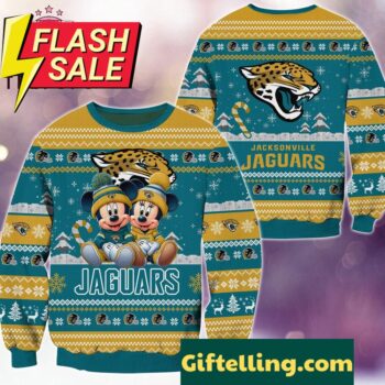 NFL Jacksonville Jaguars Mickey Minnie Limited Ugly Christmas Sweater