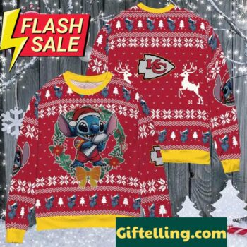 NFL Kansas City Chiefs x Stitch Ugly Christmas Sweater front view