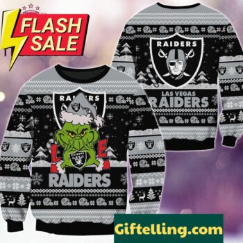 NFL Las Vegas Raiders Grinch Ugly Christmas Sweater