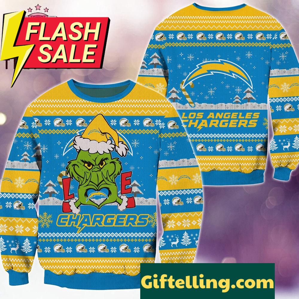NFL Los Angeles Chargers x Grinch Movies Ugly Christmas Sweater