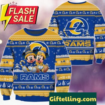 NFL Los Angeles Rams Mickey Minnie Ugly Christmas Sweater