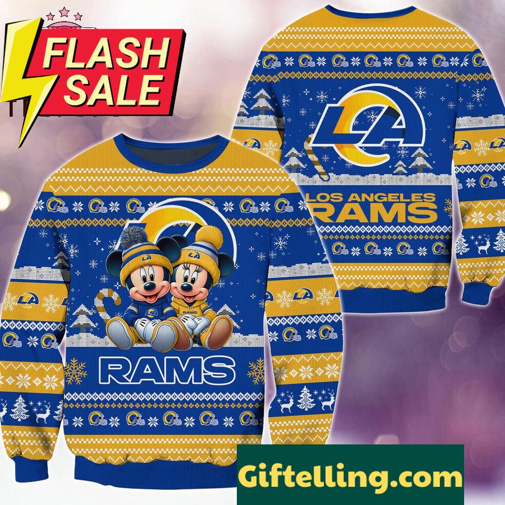 NFL Los Angeles Rams Mickey Minnie Ugly Christmas Sweater