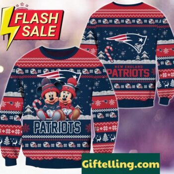 NFL New England Patriots Mickey Minnie Limited Ugly Christmas Sweater