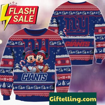 NFL New York Giants Mickey Minnie Ugly Christmas Sweater