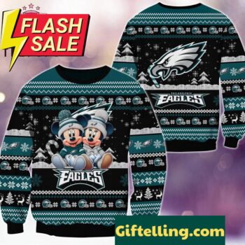Philadelphia Eagles Mickey Minnie Limited Ugly Christmas Sweater