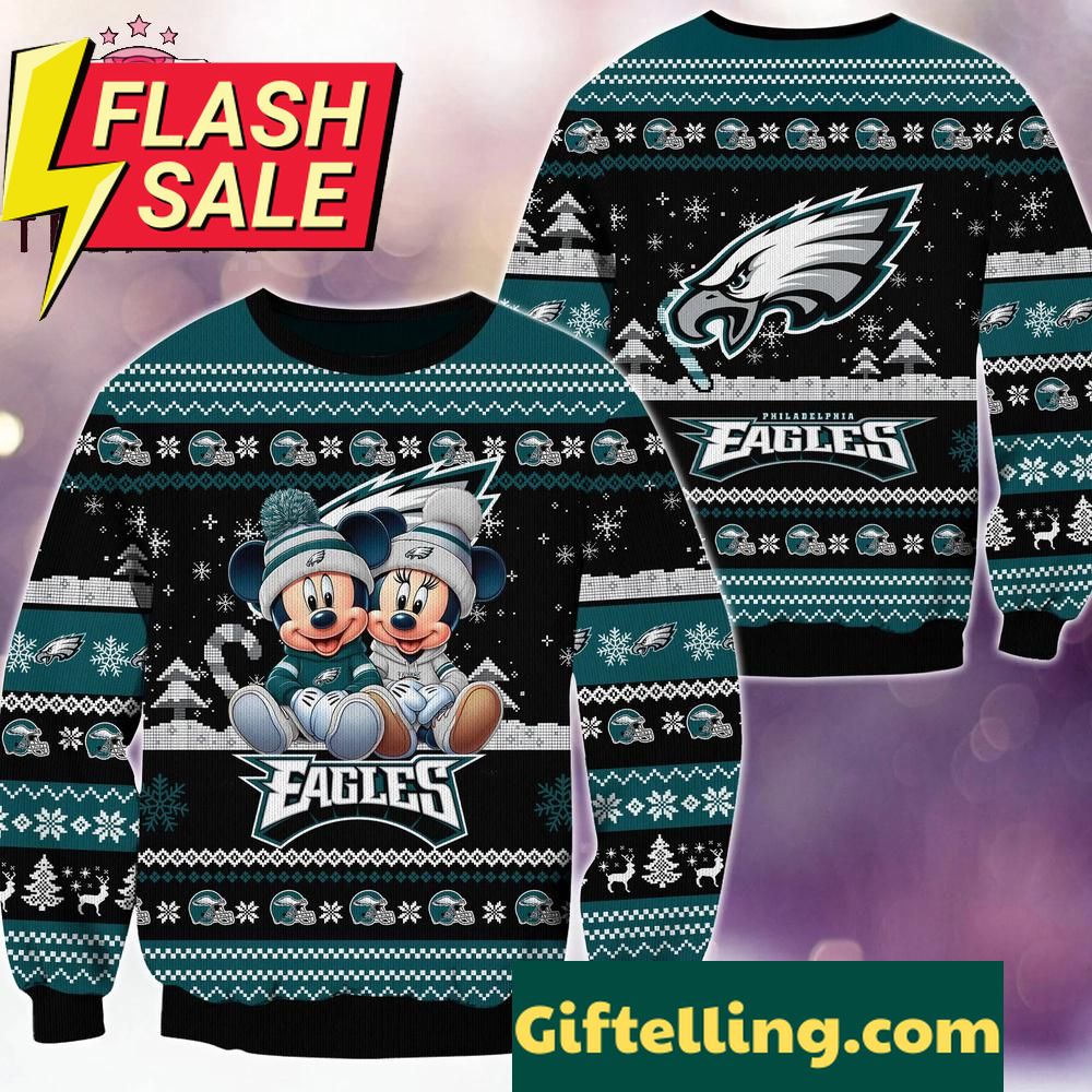 Philadelphia Eagles Mickey Minnie Limited Ugly Christmas Sweater