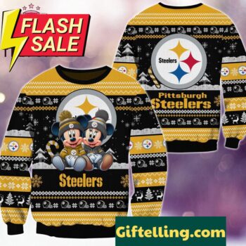 NFL Pittsburgh Steelers Mickey Minnie product image showing design and team colors