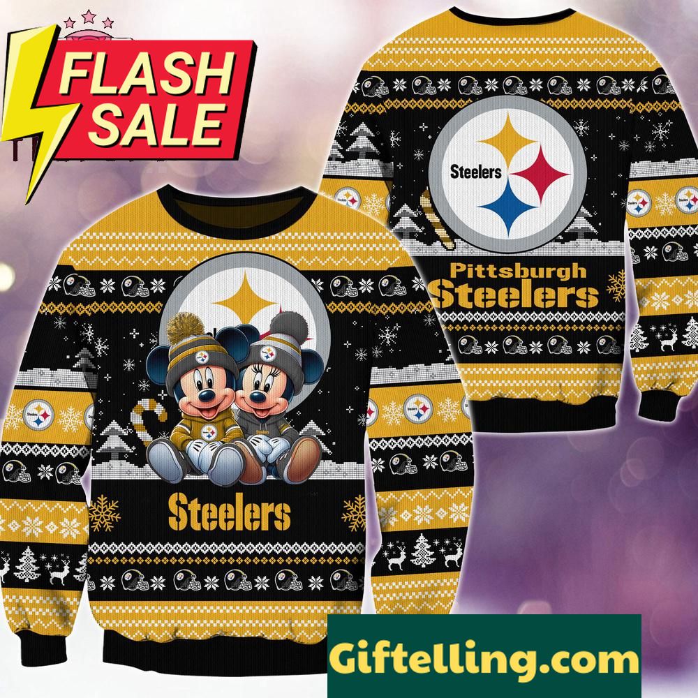 NFL Pittsburgh Steelers Mickey Minnie product image showing design and team colors