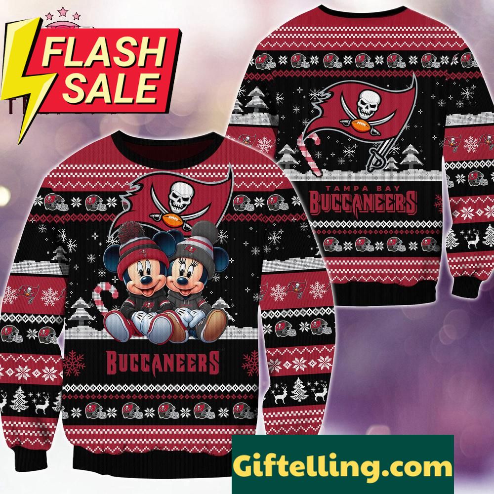 NFL Tampa Bay Buccaneers Mickey Minnie Limited Ugly Christmas Sweater