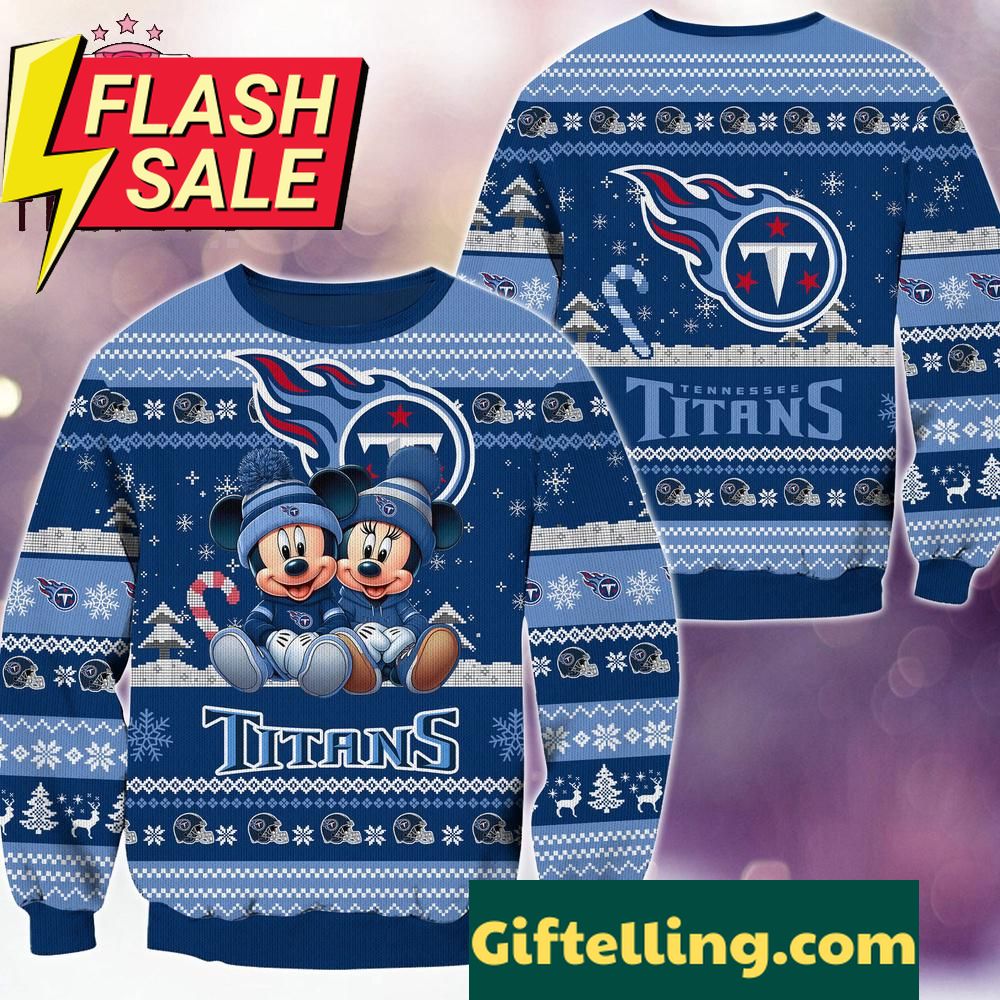 NFL Tennessee Titans Mickey Minnie Limited Ugly Christmas Sweater