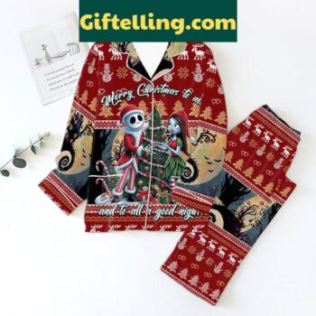 The Nightmare Before Christmas Merry Christmas to All Polyester Pajamas Set for Women