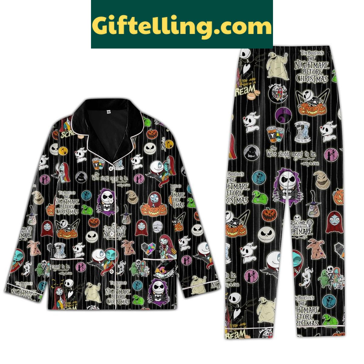 Nightmare Before Christmas Welcome Polyester Pajamas Set Nightmare Before Christmas Welcome Polyester Pajamas Set