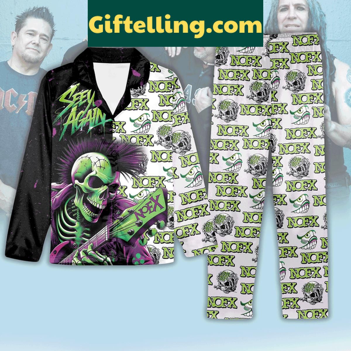 NOFX Band See You Again 2024 Polyester Pajamas Set NOFX Band See You Again 2024 Polyester Pajamas Set