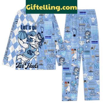 North Carolina Tar Heels Let's Go Polyester Pajamas Set