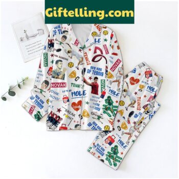 Novak Djokovic inspired athletic wear long sleeve pajamas set for men