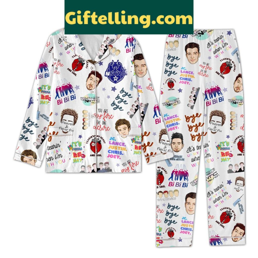 NSYNC Bye Bye Bye Pajamas Set, soft cotton sleepwear with fun band design