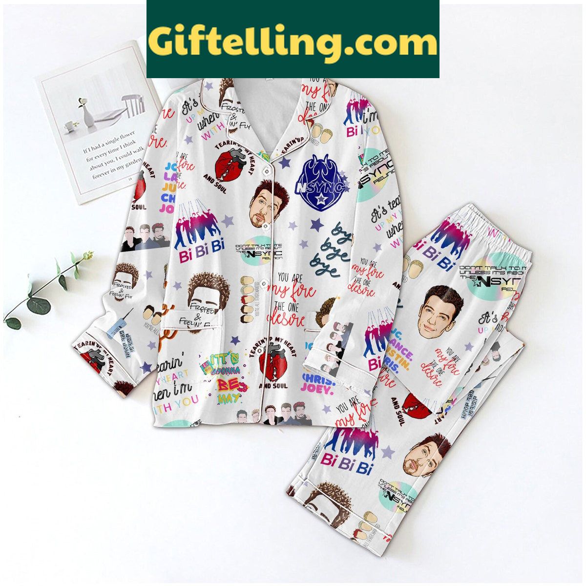 nsync-bye-bye-bye-pajamas-set-cozy-sleepwear-for-90s-kids-2 NSYNC Bye Bye Bye Pajamas Set, soft cotton sleepwear with fun band design