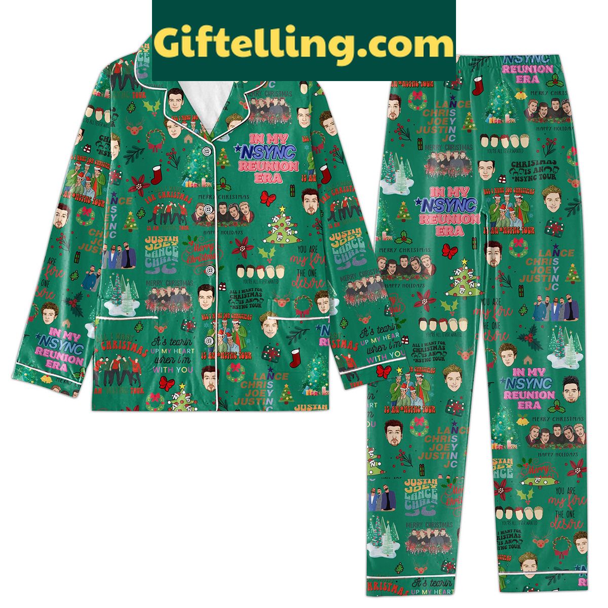 nsync-tour-christmas-pajamas-set-all-i-want-for-christmas-2 NSYNC Tour Christmas Pajamas Set