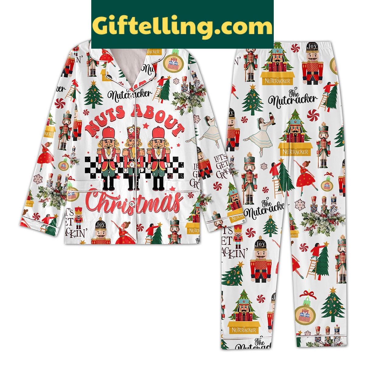 nutcracker-nuts-about-christmas-polyester-pajamas-set-for-family-holiday-fun-1 Nutcracker Nuts About Christmas Polyester Pajamas Set
