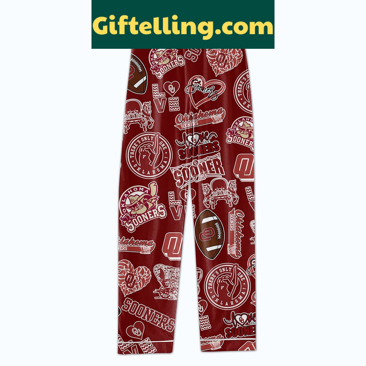 oklahoma-sooners-lets-go-sooners-polyester-pajamas-set-red-version-3 Oklahoma Sooners red polyester pajamas set