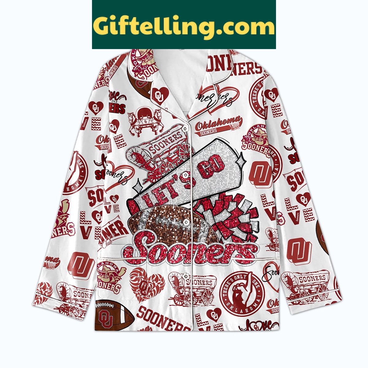oklahoma-sooners-lets-go-sooners-white-polyester-pajamas-set-game-day-essentials-3 Oklahoma Sooners Let's Go Sooners White Polyester Pajamas Set
