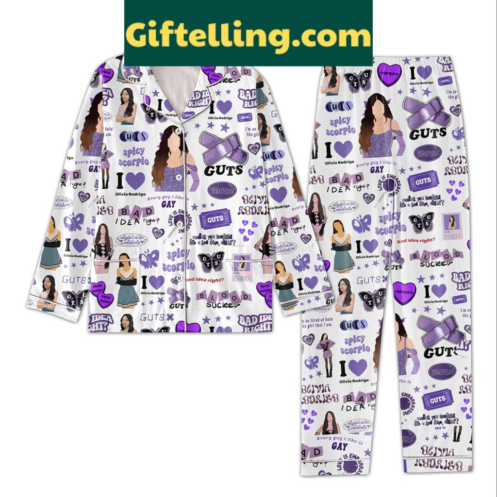 Olivia Rodrigo Seeing You Tonight It's A Bad Idea Right 2-piece Pajamas Set