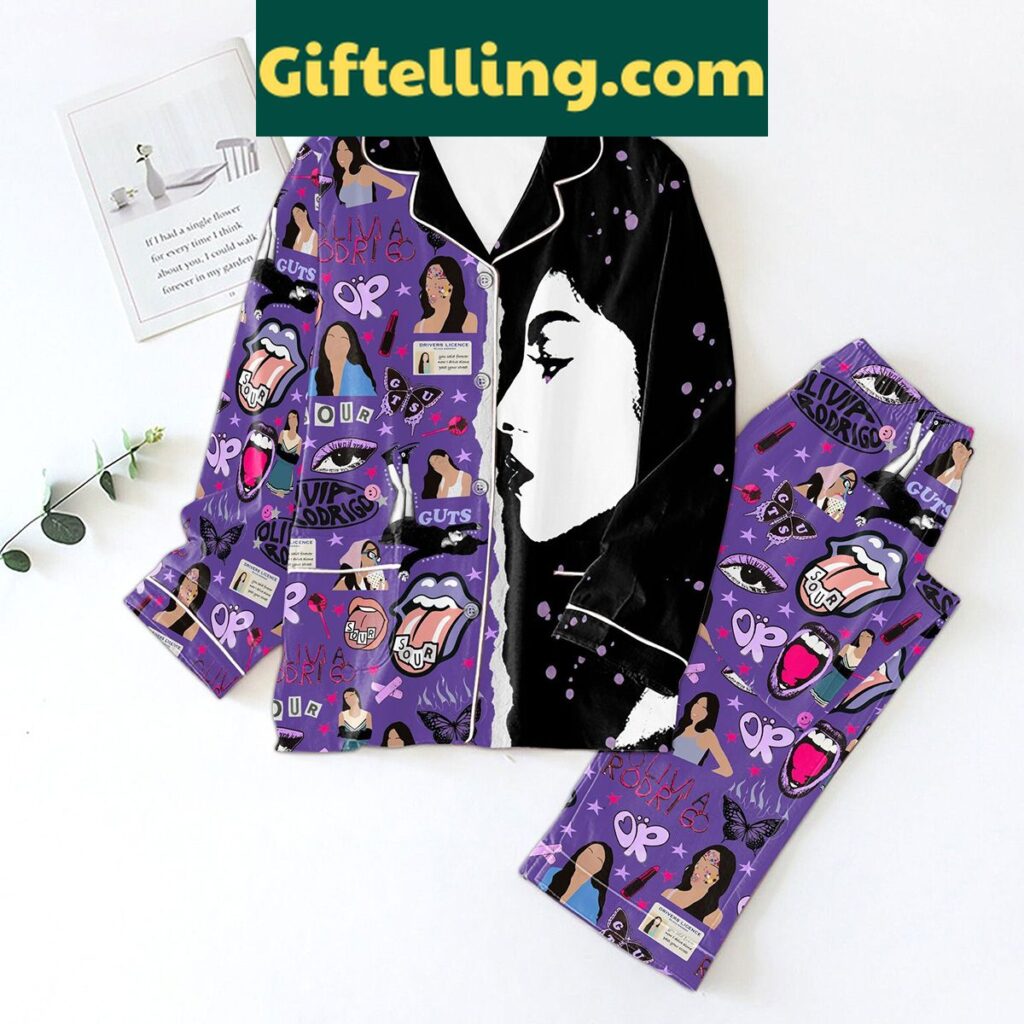 Olivia Rodrigo Sour Polyester Pajamas product image showing design and team colors